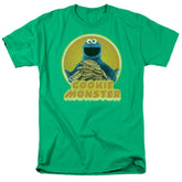 Sesame Street Cookie Iron On Men's 18/1 Cotton Short-Sleeve T-Shirt