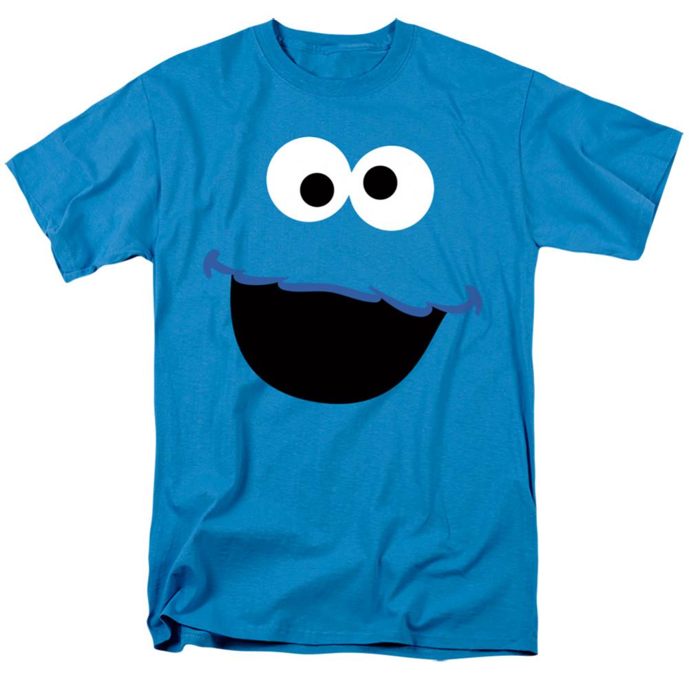 Sesame Street Cookie Monster Face Men's 18/1 Cotton Short-Sleeve T-Shirt