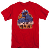 Sesame Street Cookies 4 Life Men's 18/1 Cotton Short-Sleeve T-Shirt
