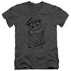 Sesame Street Early Grouch Men's 30/1 Cotton Slim V-Neck T-Shirt