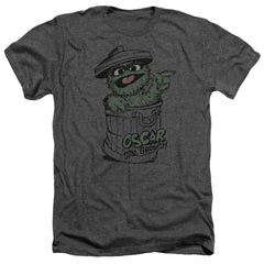 Sesame Street Early Grouch Men's 30/1 Heather 60 40 Poly Short-Sleeve T-Shirt