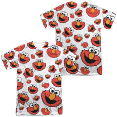Sesame Street Elmo Face Pattern (Front/Back Print) Men's Regular Fit Polyester Short-Sleeve T-Shirt