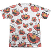Sesame Street Elmo Face Pattern Men's Regular Fit Poly Cotton Short-Sleeve T-Shirt