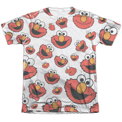 Sesame Street Elmo Face Pattern Men's Regular Fit Poly Cotton Short-Sleeve T-Shirt