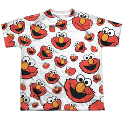 Sesame Street Elmo Face Pattern Youth Regular Fit Poly Short-Sleeve T-Shirt