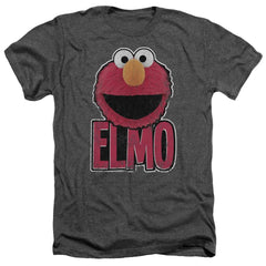Sesame Street Elmo Smile Men's 30/1 Heather 60 40 Poly Short-Sleeve T-Shirt