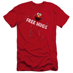 Sesame Street Free Hugs Men's Ultra-Soft 30/1 Cotton Slim Short-Sleeve T-Shirt