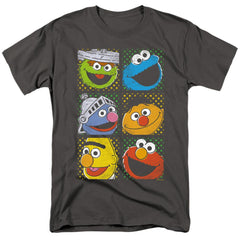 Sesame Street Group Squares Men's 18/1 Cotton Short-Sleeve T-Shirt