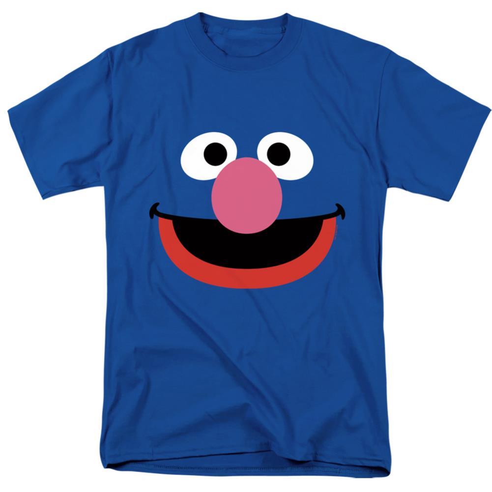 Sesame Street Grover Face Men's 18/1 Cotton Short-Sleeve T-Shirt