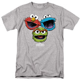 Sesame Street Halftone Heads Men's 18/1 Cotton Short-Sleeve T-Shirt
