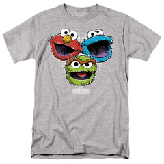 Sesame Street Halftone Heads Men's 18/1 Cotton Short-Sleeve T-Shirt