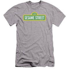 Sesame Street Logo Men's Ultra-Soft 30/1 Cotton Slim Short-Sleeve T-Shirt
