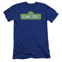 Sesame Street Logo Men's Ultra-Soft 30/1 Cotton Slim Short-Sleeve T-Shirt