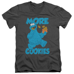 Sesame Street More Cookies Men's 30/1 Cotton Slim V-Neck T-Shirt