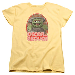 Sesame Street Oscar Iron On Women's 18/1 Cotton Short-Sleeve T-Shirt