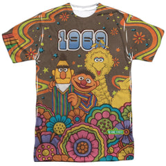 Sesame Street Psychedelic 69 Men's Regular Fit Polyester Short-Sleeve T-Shirt