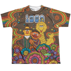 Sesame Street Psychedelic 69 Youth Regular Fit Poly Short-Sleeve T-Shirt