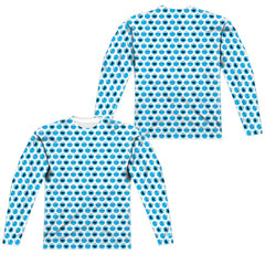 Sesame Street Simple Cookie Pattern (Front/Back Print) Men's Regular Fit Polyester Long-Sleeve T-Shirt