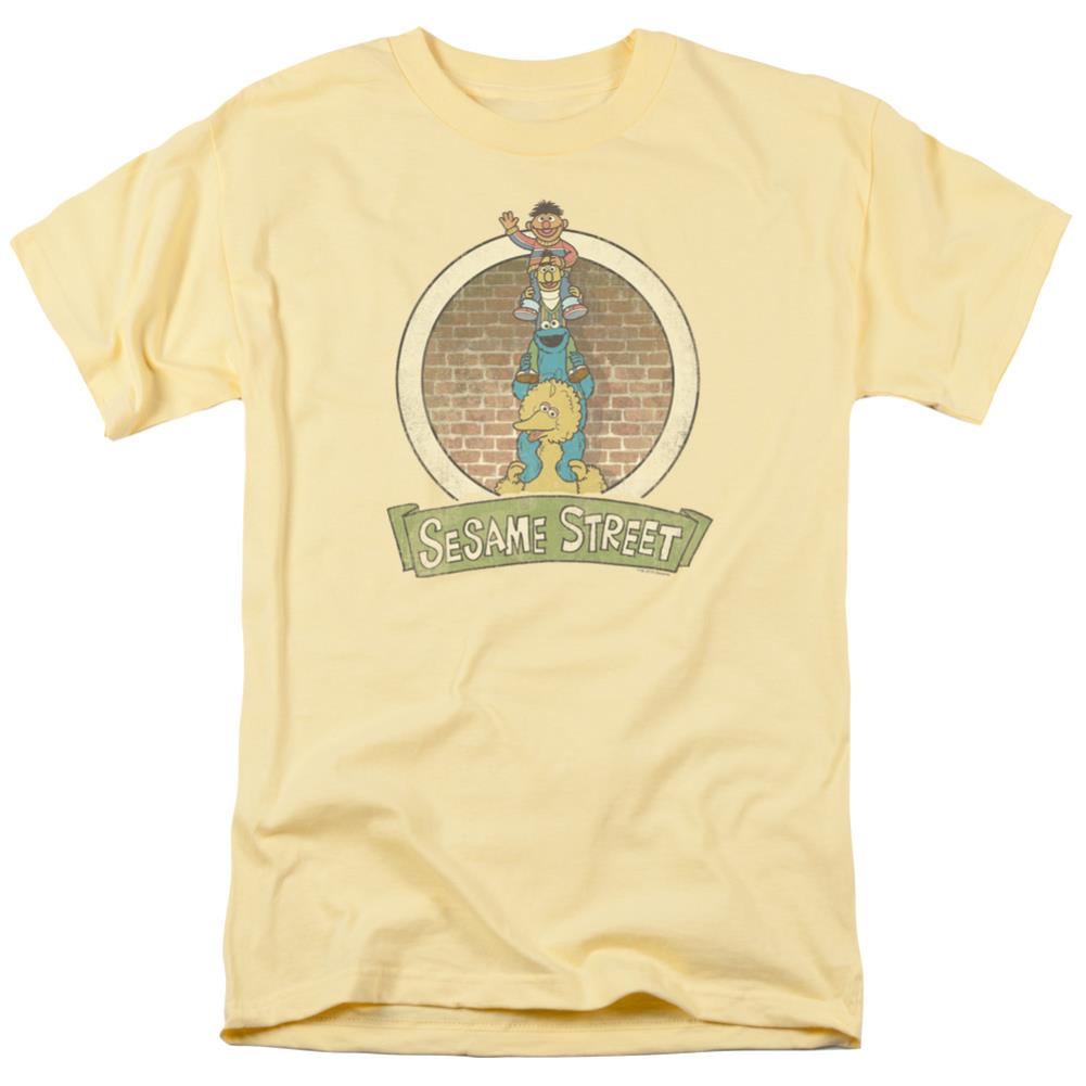 Sesame Street Stacked Group Men's 18/1 Cotton Short-Sleeve T-Shirt
