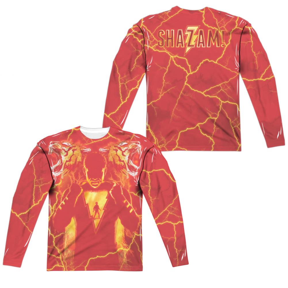 Shazam Movie Whats Inside Sub (Front/Back Print) Men's Regular Fit Polyester LS T