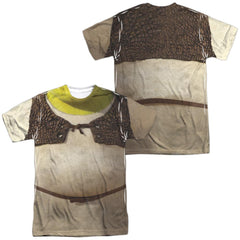 Shrek Costume (Front/Back Print) Men's Regular Fit Polyester Short-Sleeve T-Shirt
