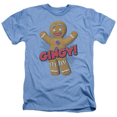 Shrek Gingy Men's 30/1 Heather 60 40 Poly Short-Sleeve T-Shirt