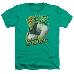 Shrek Looking Good Men's 30/1 Heather 60 40 Poly Short-Sleeve T-Shirt