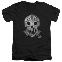 Slap Shot Goalie Mask Men's 30/1 Cotton Slim V-Neck T-Shirt