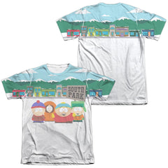 South Park Boys And Sign (Front/Back Print) Men's Regular Fit Poly Cotton Short-Sleeve T-Shirt