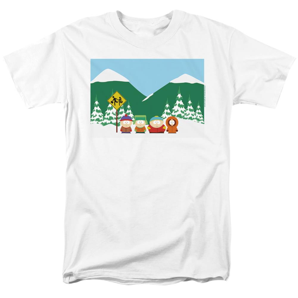 South Park Bus Stop Men's 18/1 Cotton Short-Sleeve T-Shirt