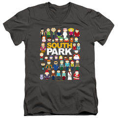 South Park Full Cast Men's 30/1 Cotton Slim V-Neck T-Shirt