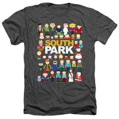 South Park Full Cast Men's 30/1 Heather 60 40 Poly Short-Sleeve T-Shirt