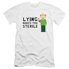 South Park Lying Makes You Sterile Men's Ultra-Soft 30/1 Cotton Slim Short-Sleeve T-Shirt