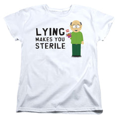 South Park Lying Makes You Sterile Women's 18/1 Cotton Short-Sleeve T-Shirt