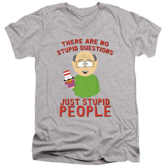South Park No Stupid Questions Men's 30/1 Cotton Slim V-Neck T-Shirt