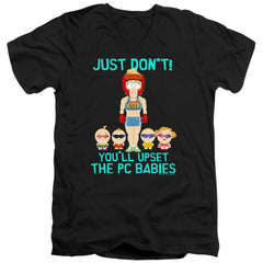 South Park Pc Babies Men's 30/1 Cotton Slim V-Neck T-Shirt