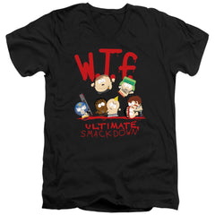 South Park Wtf Ultimate Smackdown Men's 30/1 Cotton Slim V-Neck T-Shirt