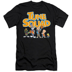 Space Jam 2 Tune Squad Letters Men's Ultra-Soft 30/1 Cotton Slim Short-Sleeve T-Shirt