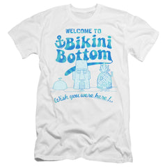 Spongebob Squarepants Bikini Bottom Welcome Men's Ultra-Soft 30/1 Cotton Slim Short-Sleeve T-Shirt