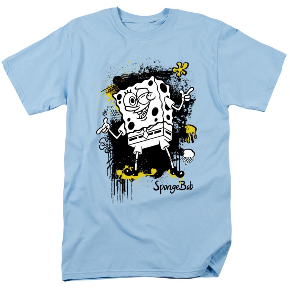 Spongebob Squarepants Ink Splatter Men's 18/1 Cotton Short-Sleeve T-Shirt