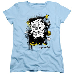 Spongebob Squarepants Ink Splatter Women's 18/1 Cotton Short-Sleeve T-Shirt