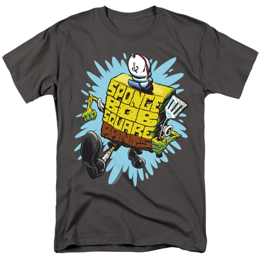 Spongebob Squarepants Letter Spongebob Men's 18/1 Cotton Short-Sleeve T-Shirt