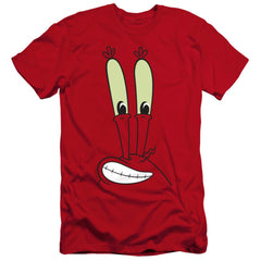 Spongebob Squarepants Mr. Krabs Smile Face Men's Ultra-Soft 30/1 Cotton Slim Short-Sleeve T-Shirt