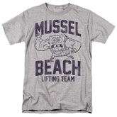 Spongebob Squarepants Mussle Beach Lifting Team Men's 18/1 Cotton Short-Sleeve T-Shirt