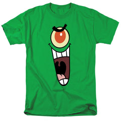 Spongebob Squarepants Plankton Sinister Face Men's 18/1 Cotton Short-Sleeve T-Shirt