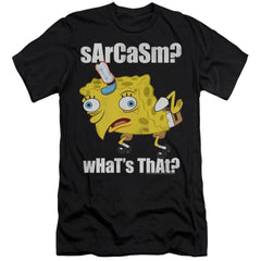 Spongebob Squarepants Sarcasm Meme Men's Ultra-Soft 30/1 Cotton Slim Short-Sleeve T-Shirt