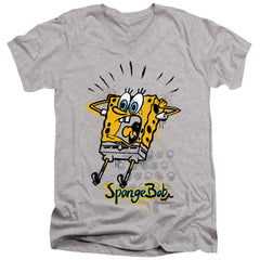 Spongebob Squarepants Shocking! Men's 30/1 Cotton Slim V-Neck T-Shirt