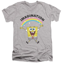 Spongebob Squarepants Simple Imagination Men's 30/1 Cotton Slim V-Neck T-Shirt
