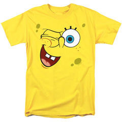 Spongebob Squarepants Winking Face Men's 18/1 Cotton Short-Sleeve T-Shirt