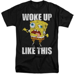 Spongebob Squarepants Woke Up Like This Meme Men's 18/1 Tall Cotton Short-Sleeve T-Shirt